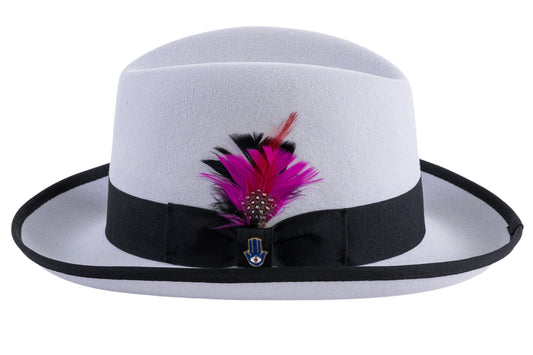 Australian Premium Wool Grey and Black Godfather Hat