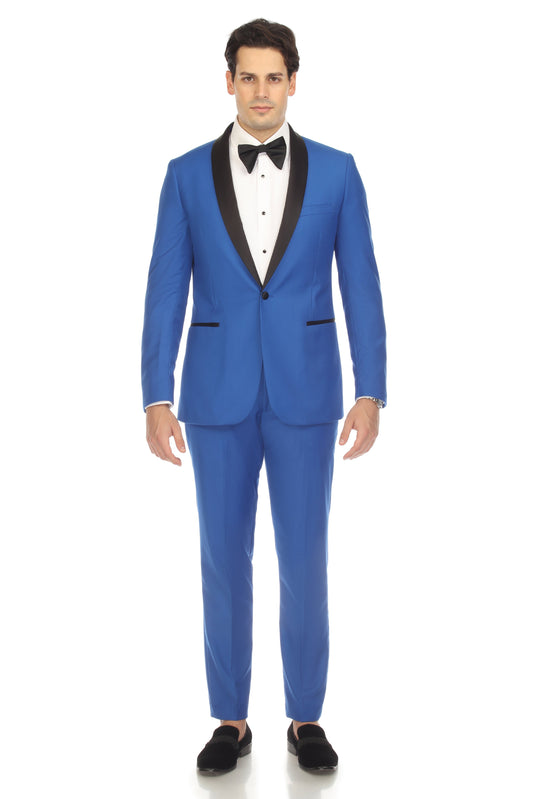 Regent Royal Blue Slim Fit Shawl Lapel 2-Piece Tuxedo Suit Set