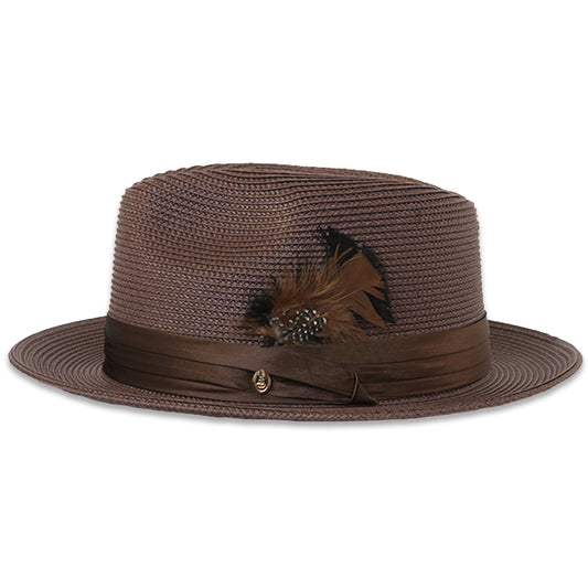 Mar Azul Crushable Straw Hat Fedora in Brown