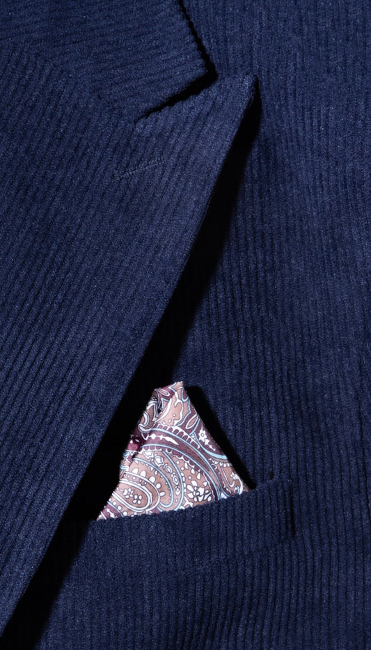 Fontainebleau Navy 2-Piece Cotton Corduroy Notch Lapel Suit