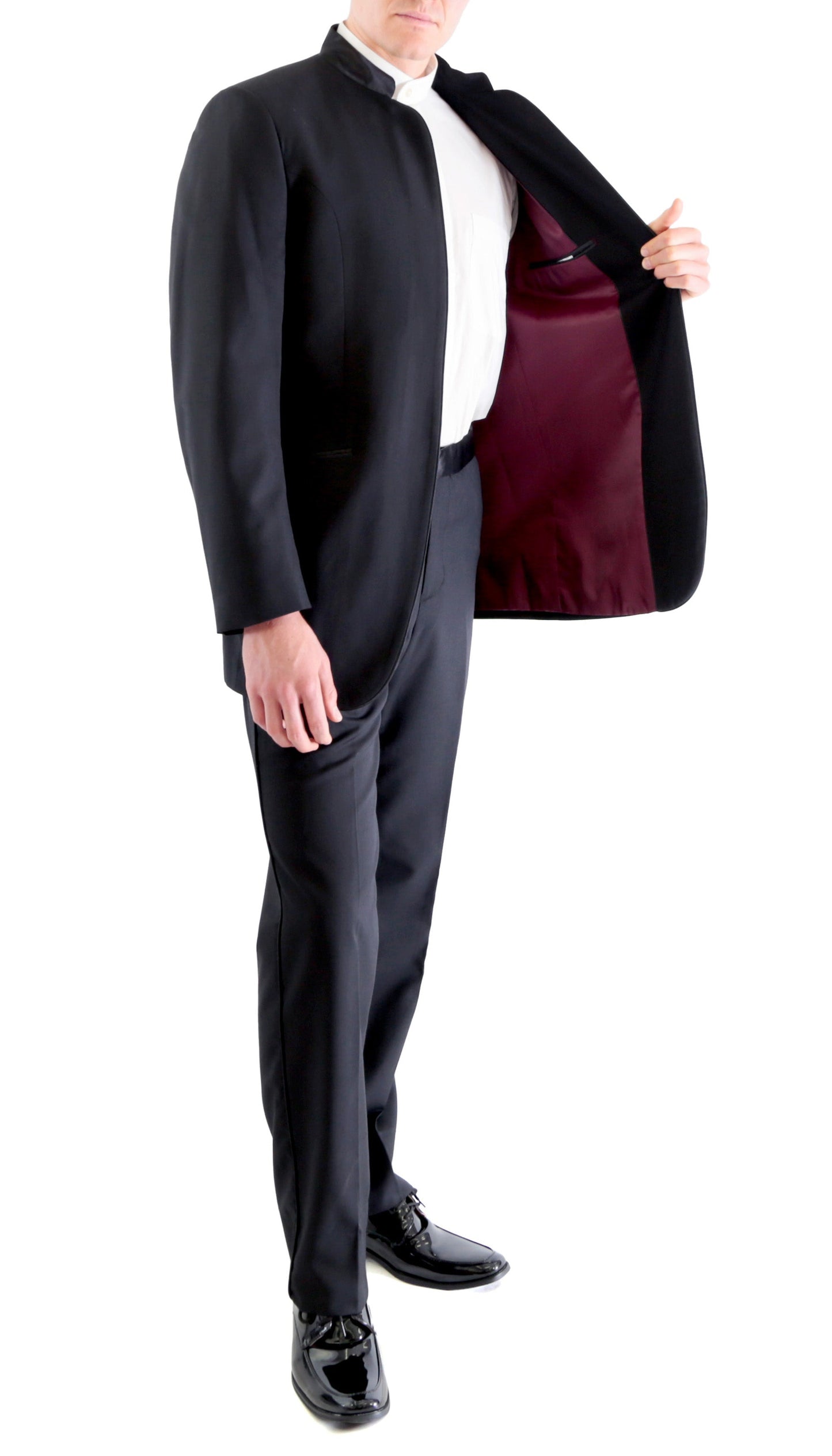 Bedford Black Mandarin Collar 2-Piece Tuxedo