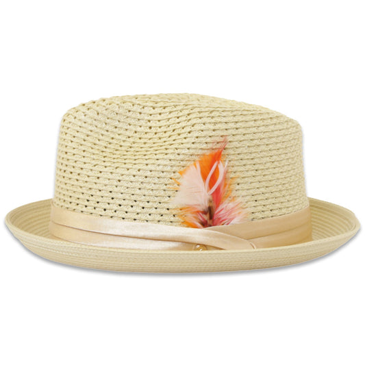 Panama Crushable Straw Hat Fedora in Tan