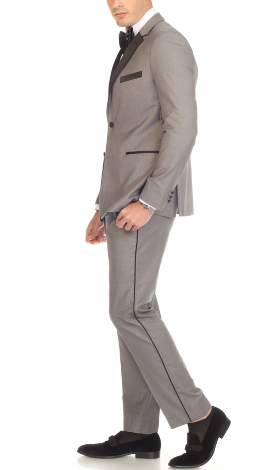 Royston Grey Slim Fit Notch Lapel Tuxedo