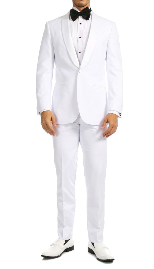 Regent White Slim Fit Shawl Lapel 2-Piece Tuxedo Suit Set