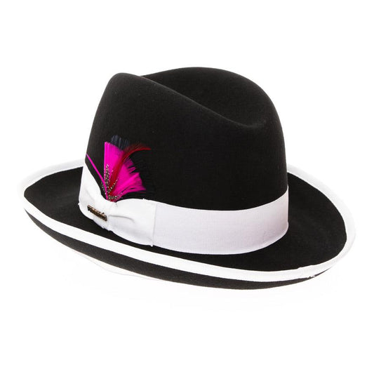 Ferrecci Premium Black And White Godfather Hat - Ferrecci USA