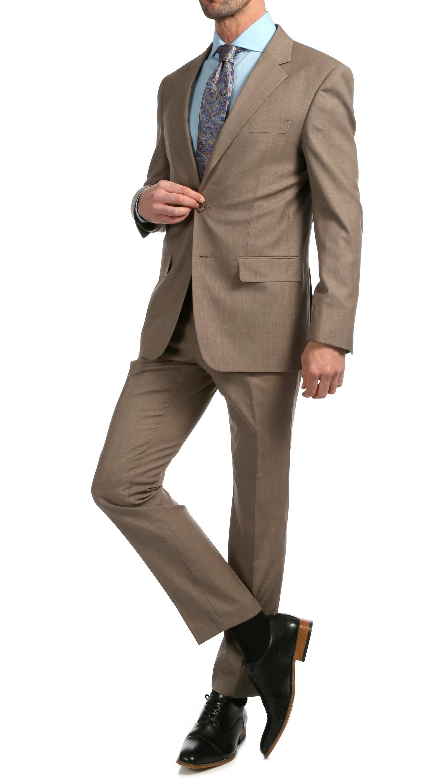 Castile Sand Premium 2-Piece Wool Slim Fit Suit