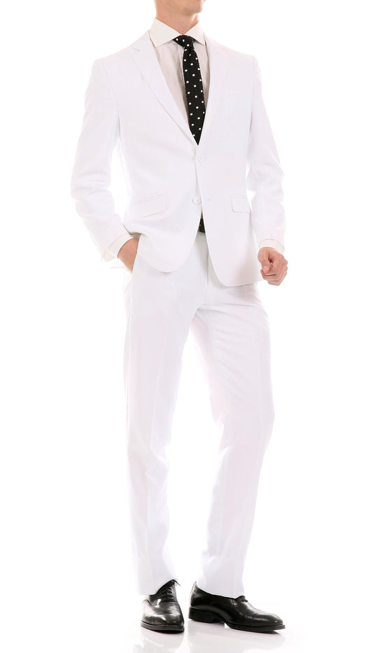 Monarch White Slim Fit Notch Lapel 2-Piece Suit