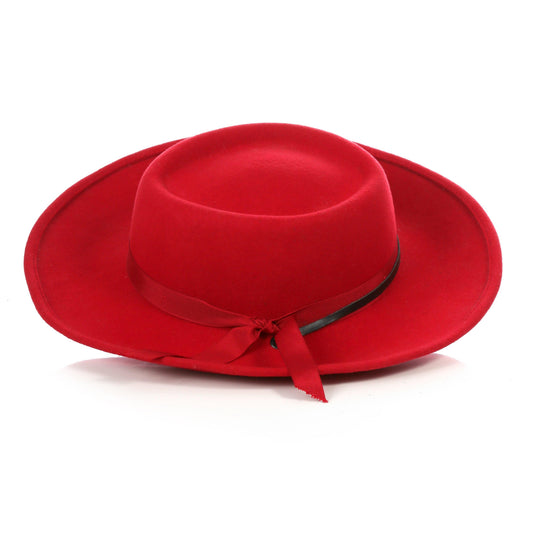 Red Wide Brim Fedora - Earp - Ferrecci USA