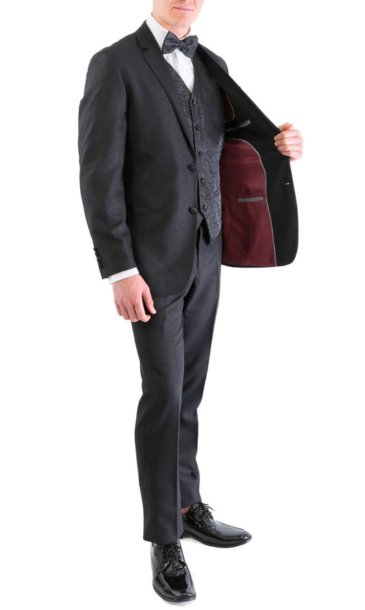 Percival Black Premium Slim Fit 2-Piece Tuxedo