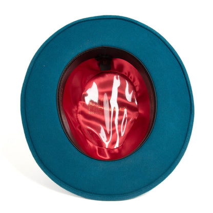 Crushable Acid Blue 100% Australian Wool Fedora Hat