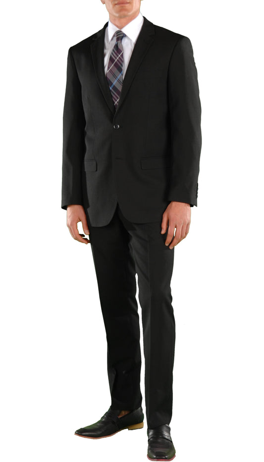 Savoy Black Regular Fit 2-Piece Suit