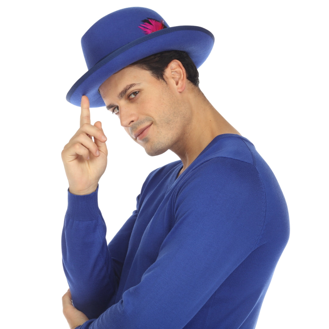 Australian Premium Wool Royal Blue Godfather Hat