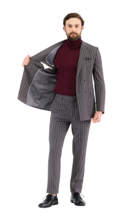 Aragon Peak Lapel Double Breasted Slim Fit Suit