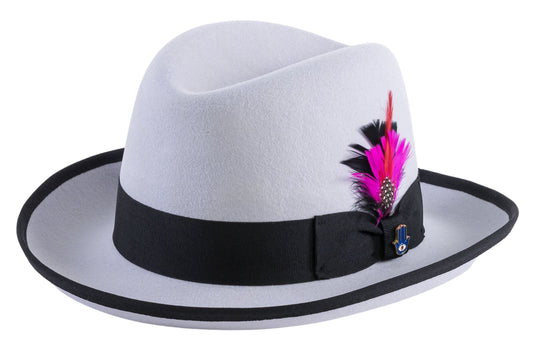 Australian Premium Wool Grey and Black Godfather Hat