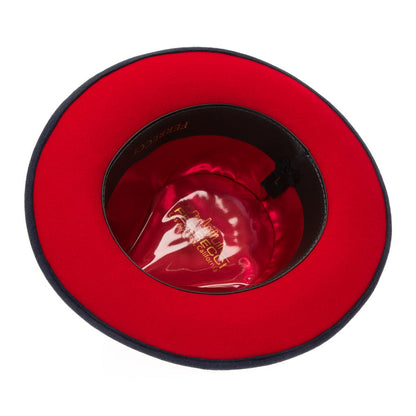Australian Wool Navy and Red Grayson Fedora Hat