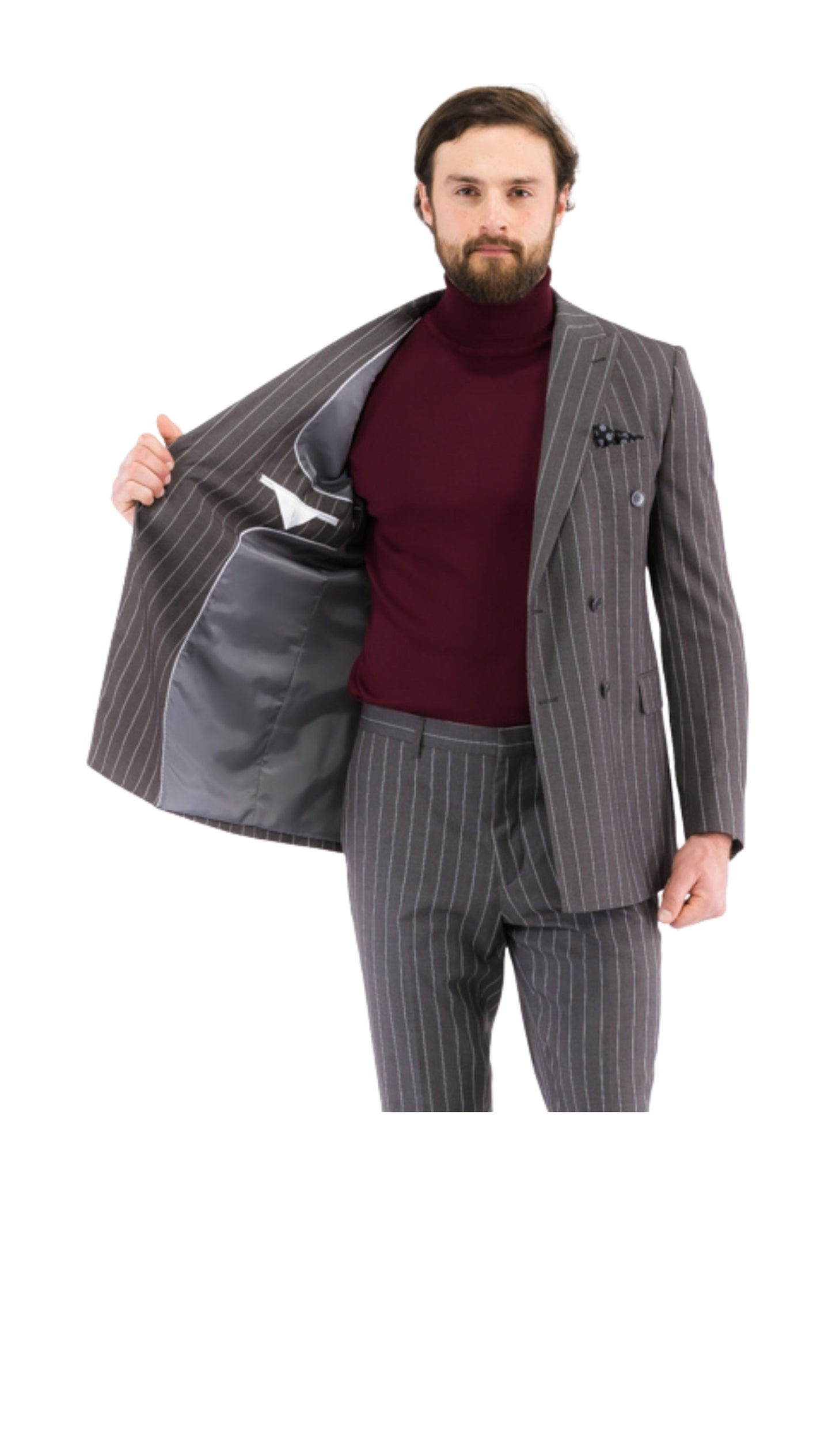 Aragon Peak Lapel Double Breasted Slim Fit Suit
