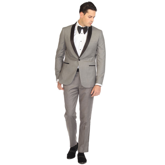Regent Grey Slim Fit Shawl Lapel 2-Piece Tuxedo Suit Set