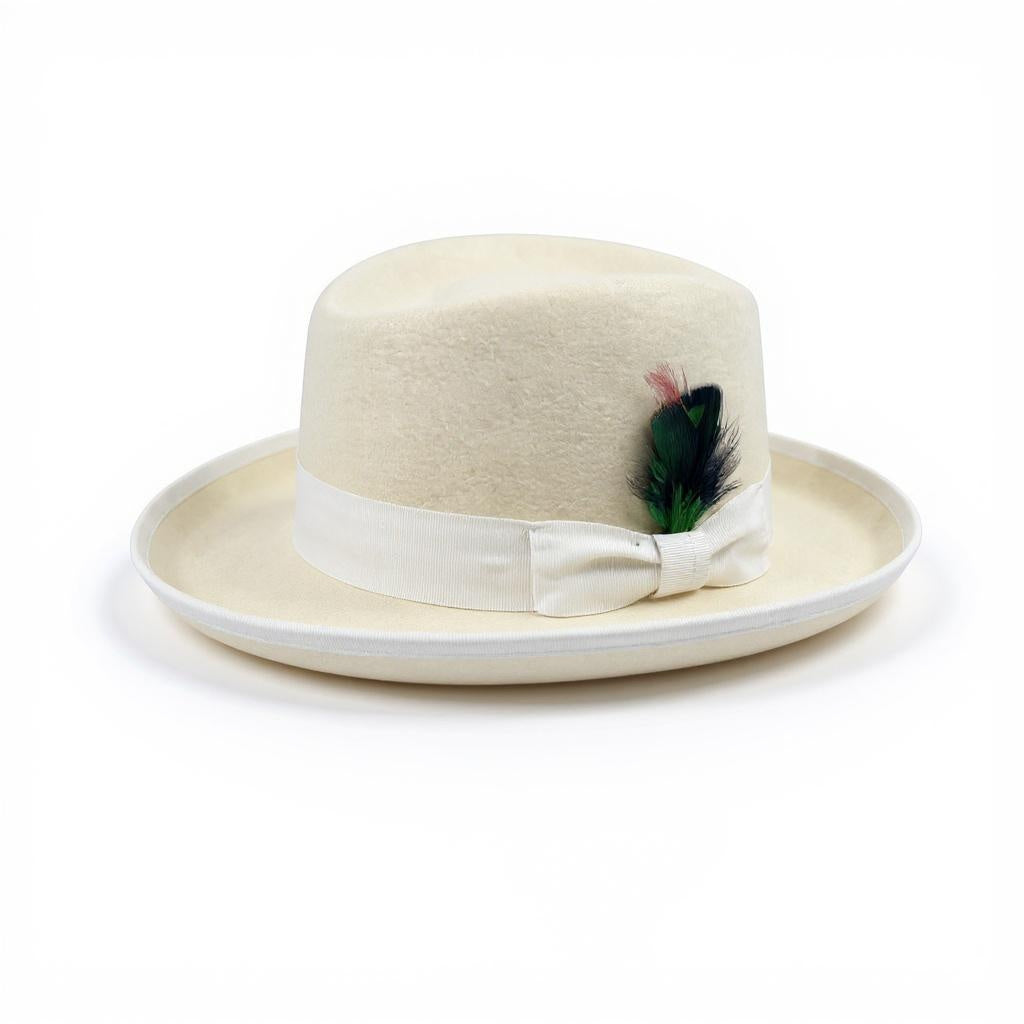 Australian Premium Wool White Godfather Hat
