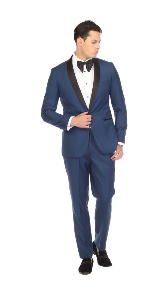 Regent Indigo Slim Fit Shawl Lapel 2-Piece Tuxedo Suit Set