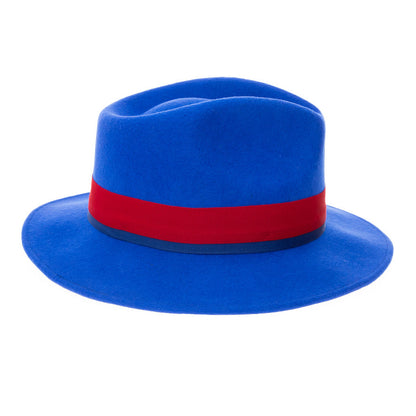 Australian Wool Royal Blue and Red Grayson Fedora Hat