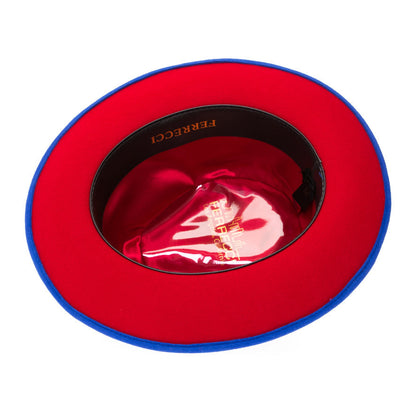 Australian Wool Royal Blue and Red Grayson Fedora Hat