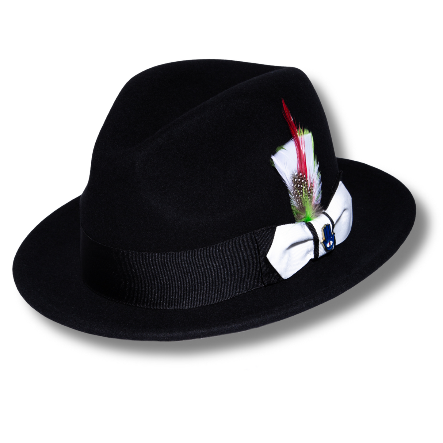 Australian Premium Wool Black Brooks Fedora Hat
