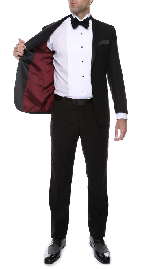 Royston Black Slim Fit Notch Lapel Tuxedo