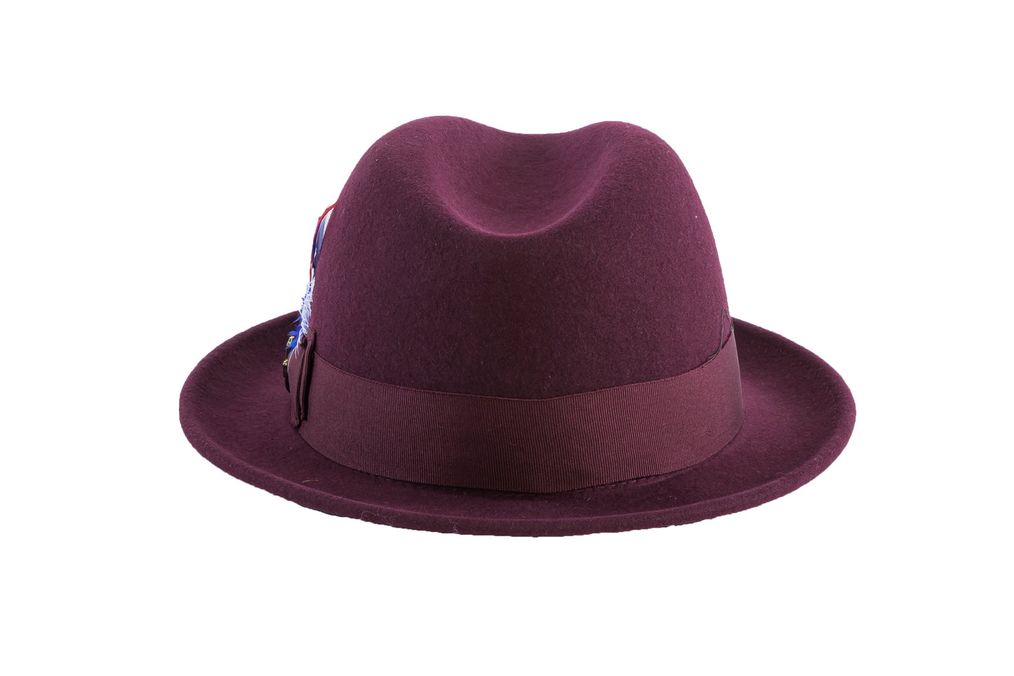 Australian Premium Wool Burgundy Brooks Fedora Hat