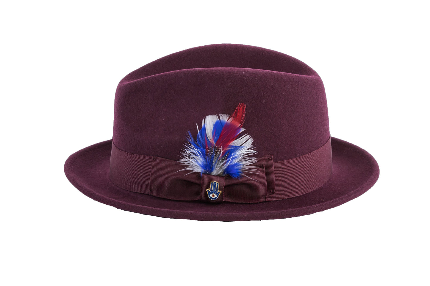 Australian Premium Wool Burgundy Brooks Fedora Hat