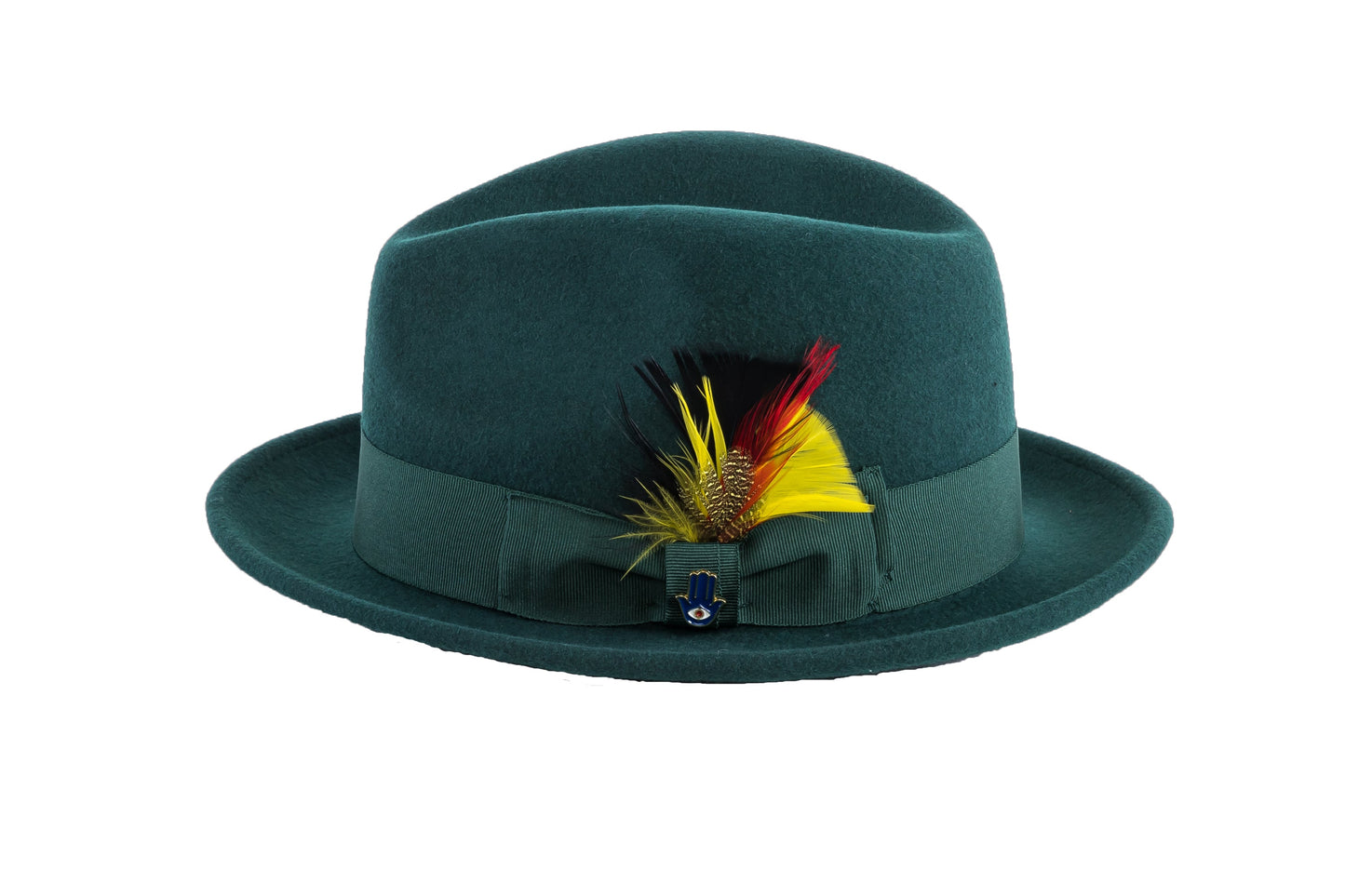 Australian Premium Wool Hunter Green Brooks Fedora Hat