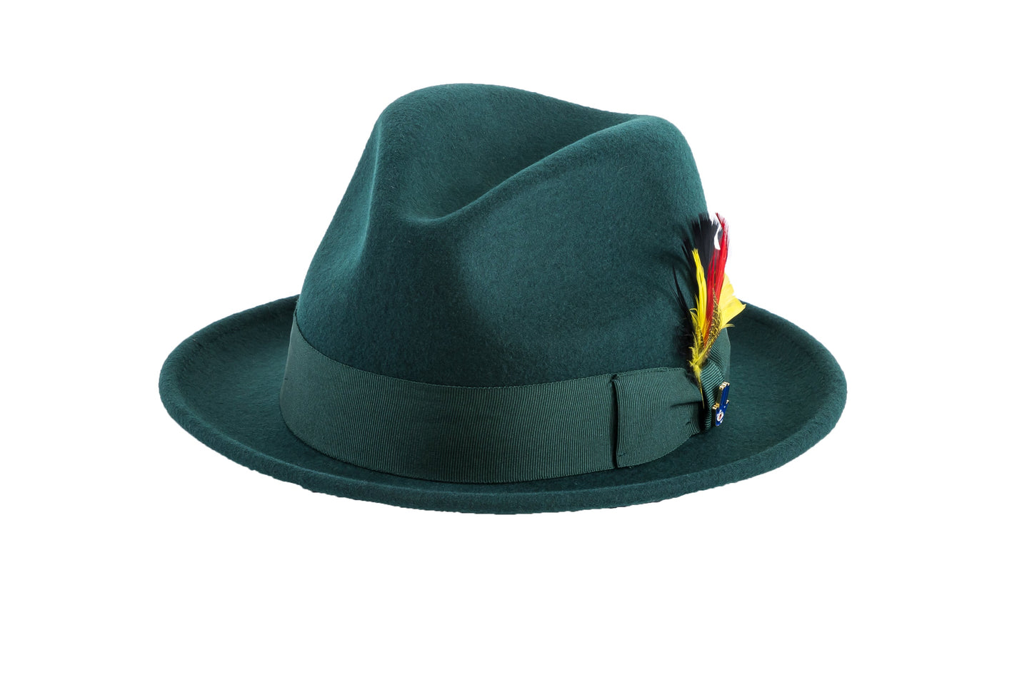 Australian Premium Wool Hunter Green Brooks Fedora Hat