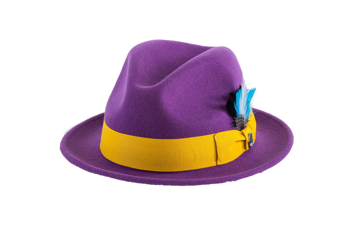 Australian Premium Wool Purple and Gold Brooks Fedora Hat
