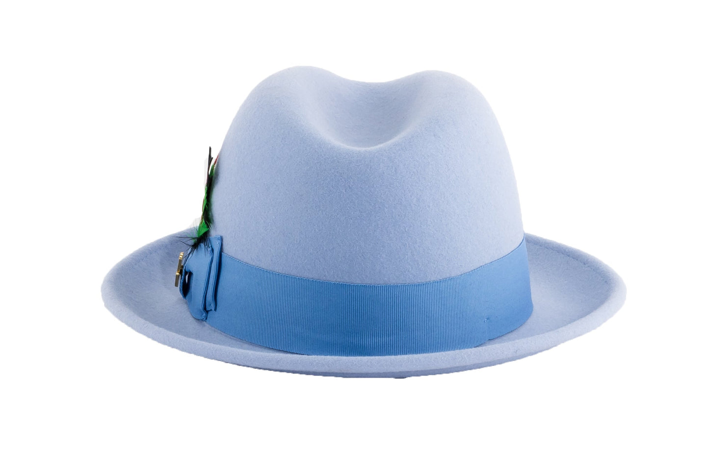 Australian Premium Wool Sky Blue Brooks Fedora Hat