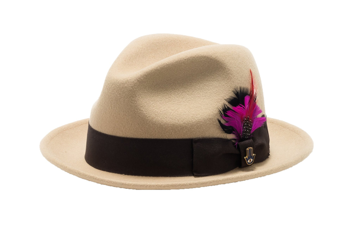 Australian Premium Wool Tan and Brown Brooks Fedora Hat