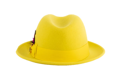 Australian Premium Wool Yellow Brooks Fedora Hat