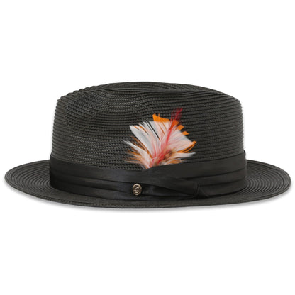 Mar Azul Crushable Straw Hat Fedora in Black