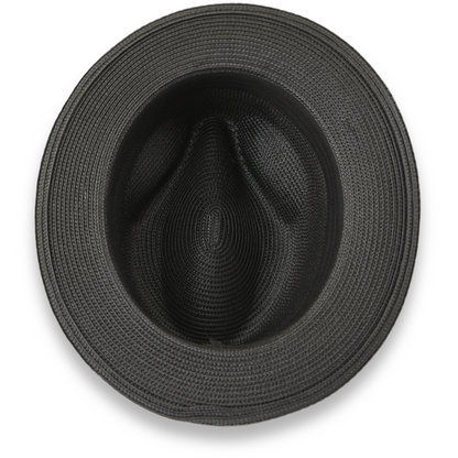 Mar Azul Crushable Straw Hat Fedora in Black