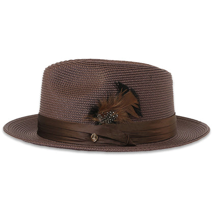 Mar Azul Crushable Straw Hat Fedora in Brown