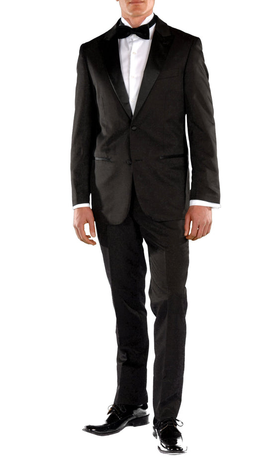 Ravenscroft Black Slim Fit Peak Lapel 2-Piece Tuxedo
