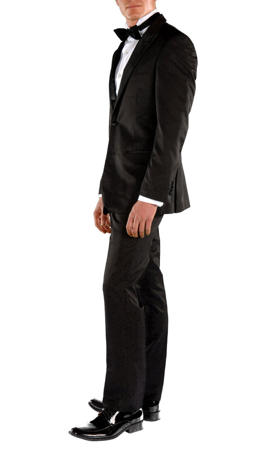 Ravenscroft Black Slim Fit Peak Lapel 2-Piece Tuxedo
