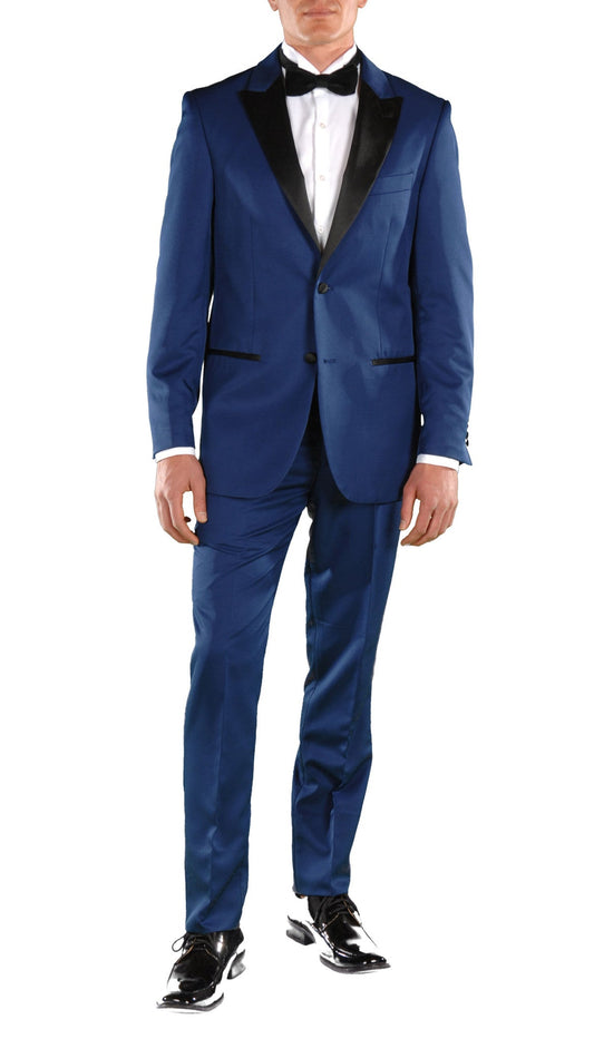 Ravenscroft Dark Blue Slim Fit Peak Lapel 2-Piece Tuxedo