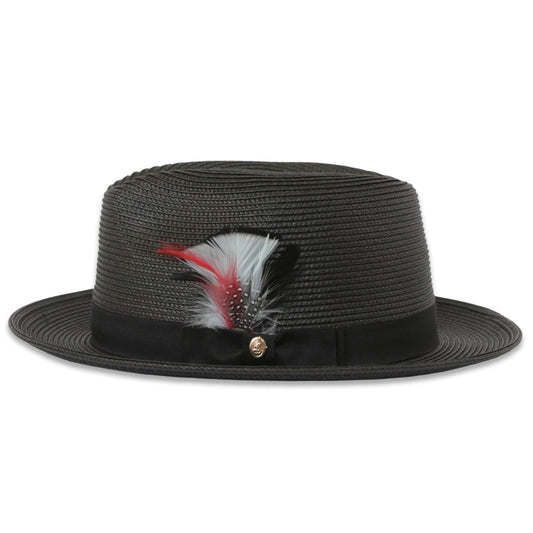 Habana Crushable Straw Hat Fedora in Charcoal