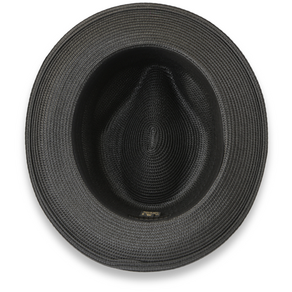 Habana Crushable Straw Hat Fedora in Charcoal