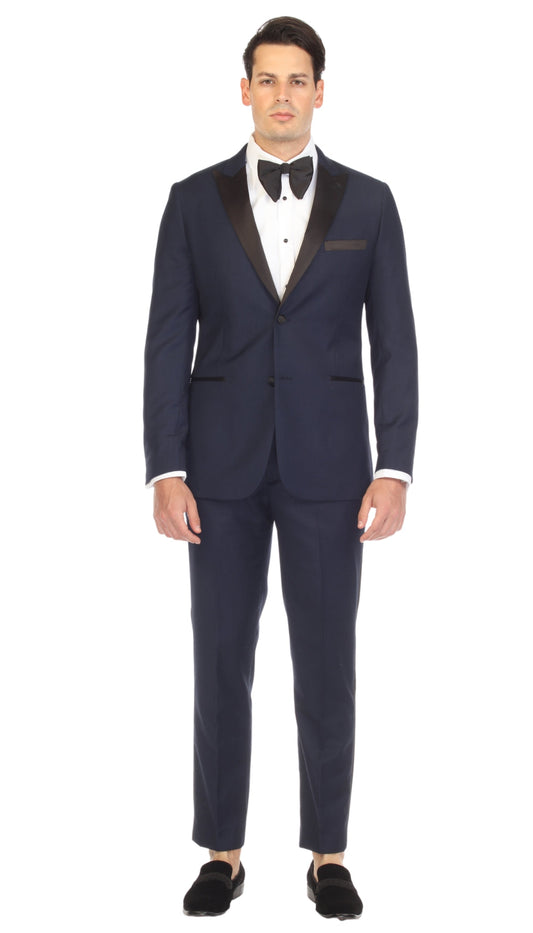 Lockwood Navy Slim Fit Peak Lapel 2-Piece Tuxedo Suit Set
