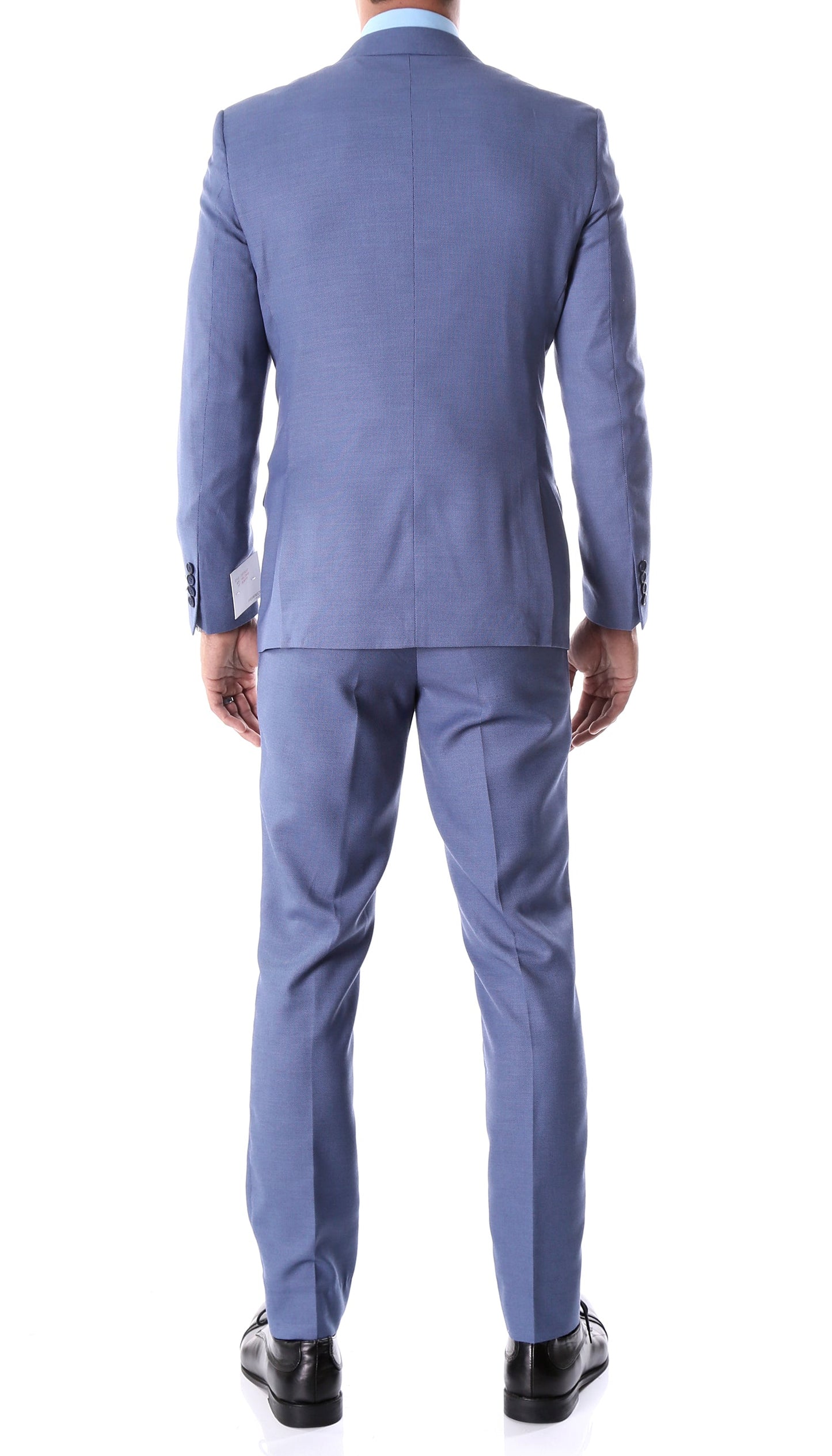 Leopold Slim Fit Blue Birdseye Peak Lapel 2-Piece Suit