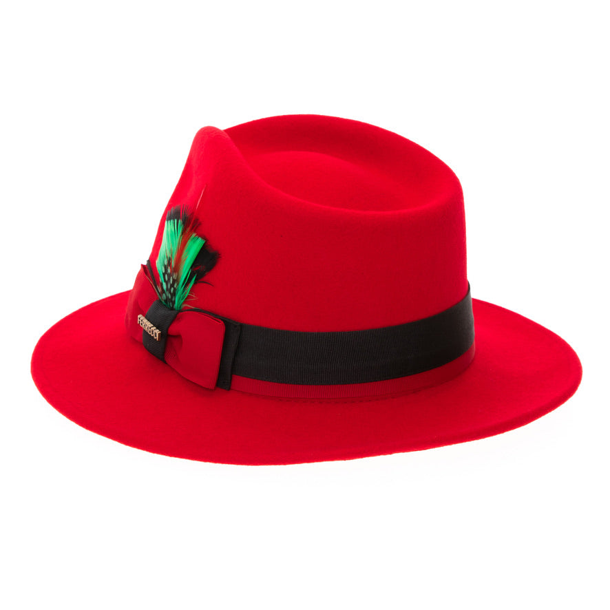 Australian Wool Red Grayson Fedora Hat