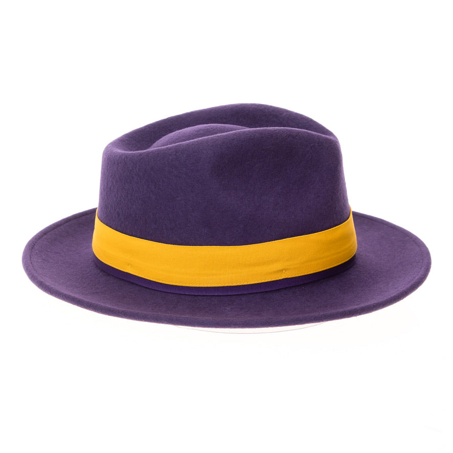 Australian Wool Purple and Gold Grayson Fedora Hat