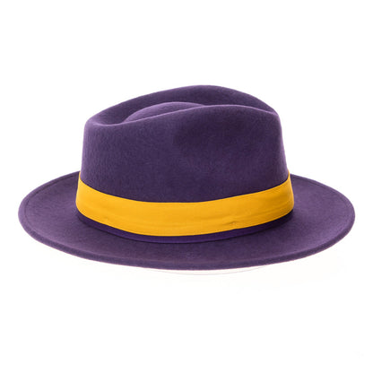 Australian Wool Purple and Gold Grayson Fedora Hat