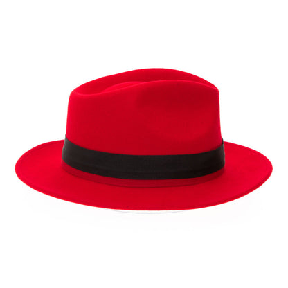Australian Wool Red Grayson Fedora Hat