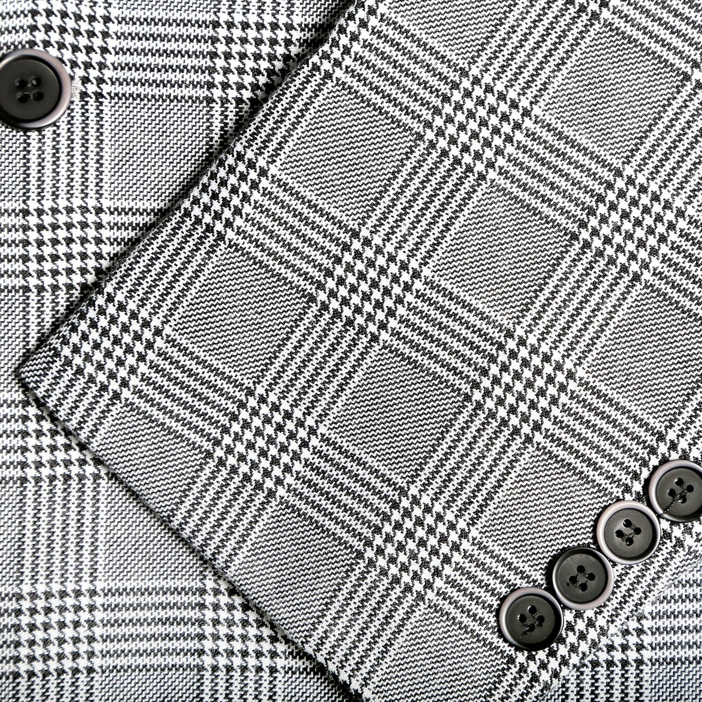 Ravensworth Grey Skinny Slim Fit 2-Piece Glen Plaid Peak Lapel Suit